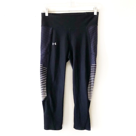 Under Armour Pants - UNDER ARMOUR • black & mesh heat gear crop pants